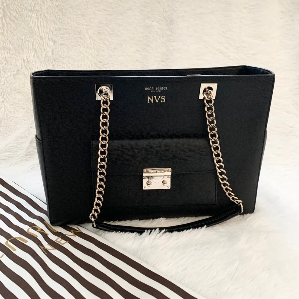 Henri Bendel Waldorf Chain Tote Black